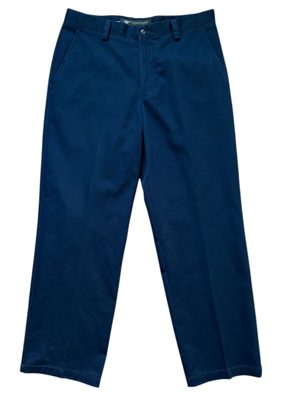 Vintage Dockers Pants Men 34x30 Navy Blue Chino Classic Fit Cotton Basic Twill